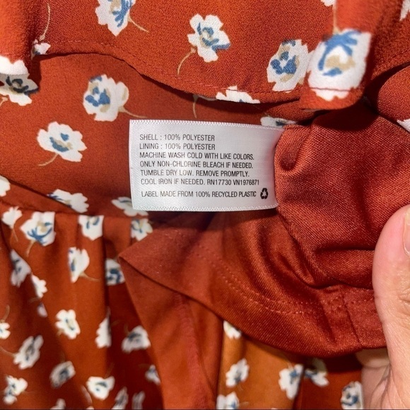 Xhilaration  NWOT Burned Orange Floral Dress - Picture 6 of 10